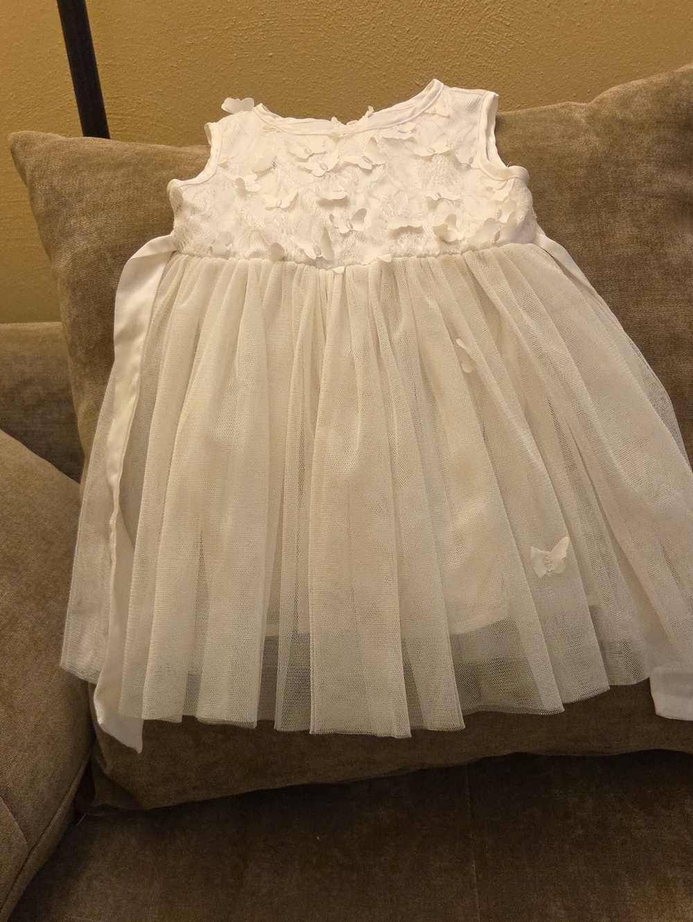 Popatu White Tulle Butterfly Dress